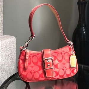 Coach Red Coral Small Signature “C” Buckle Purse